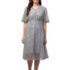 Dark Grey Embellished Work Net Dress From Swadeshi Zone