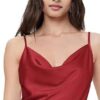 Red Satin Cown Neck Girls Top From Swadeshi Couture