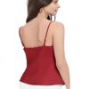 Red Satin Cown Neck Girls Top From Swadeshi Couture - Image 2