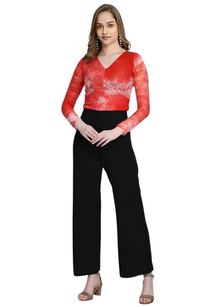 Red Lace Fabric Girls Top From Swadeshi Couture
